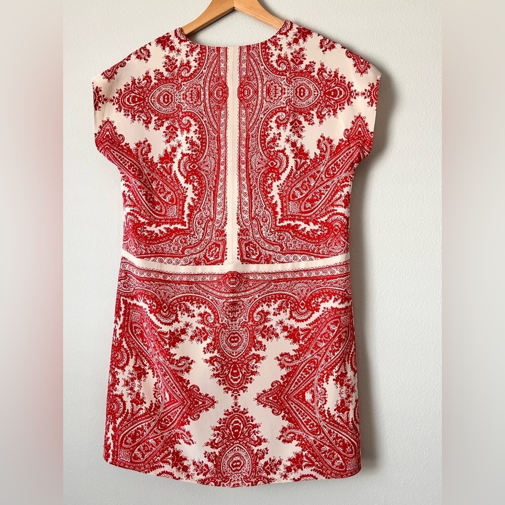 Madewell Red and Cream Patterned Mini Dress - Picture 4 of 7